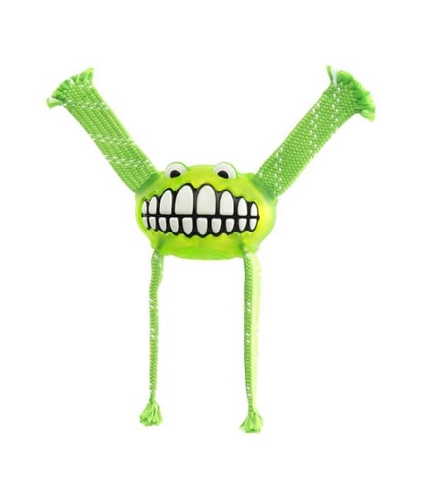 Игрушка с принтом зубы и пищалкой FLOSSY GRINZ средняя, лайм (FLOSSY GRINZ ORALCARE TOY MD) FGR03L