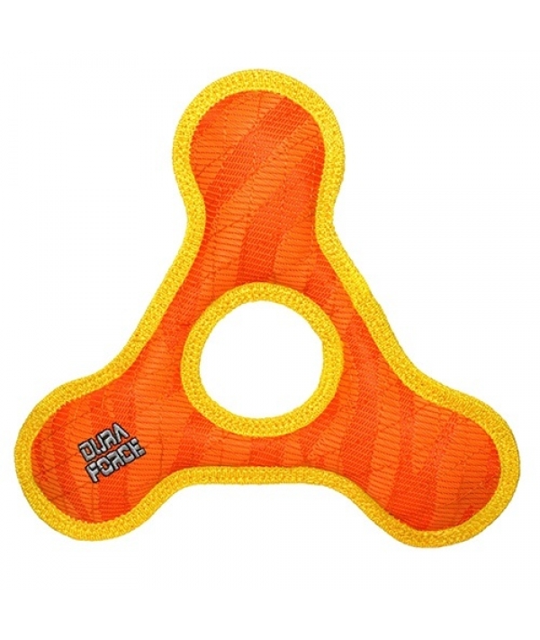 Супер прочная игрушка для собак Треугольник с круглым отверстием, оранжевый с желтым, прочность 9/10 (Triangle Ring Tiger Orange/Yllw) DF – TR – T – OY