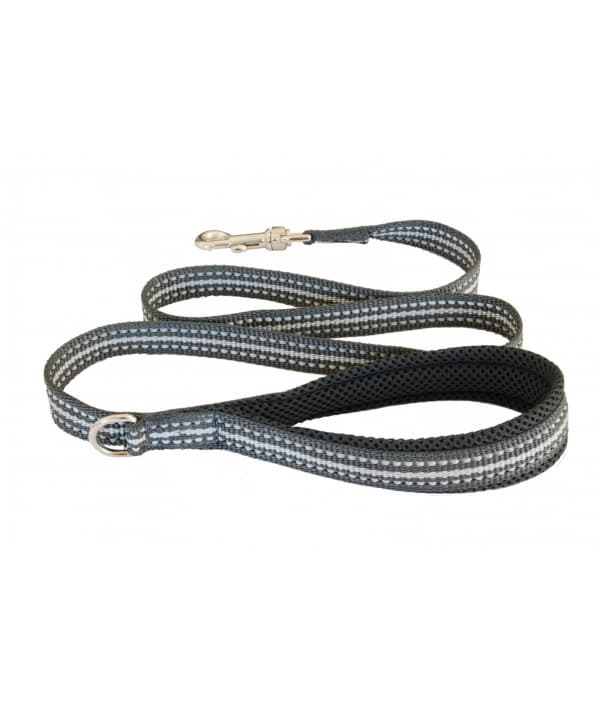 Мягкий светоотражающий поводок черный/серый 15mm x 1,2m (LEASH BLACK /GRIGIO SZ 1/3) C300BG030