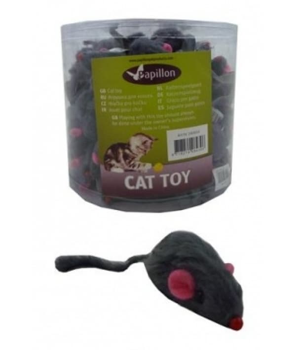 Игрушка "Веселый мышонок" с погремушкой, вельвет (Furmouse grey with rattle) 240005