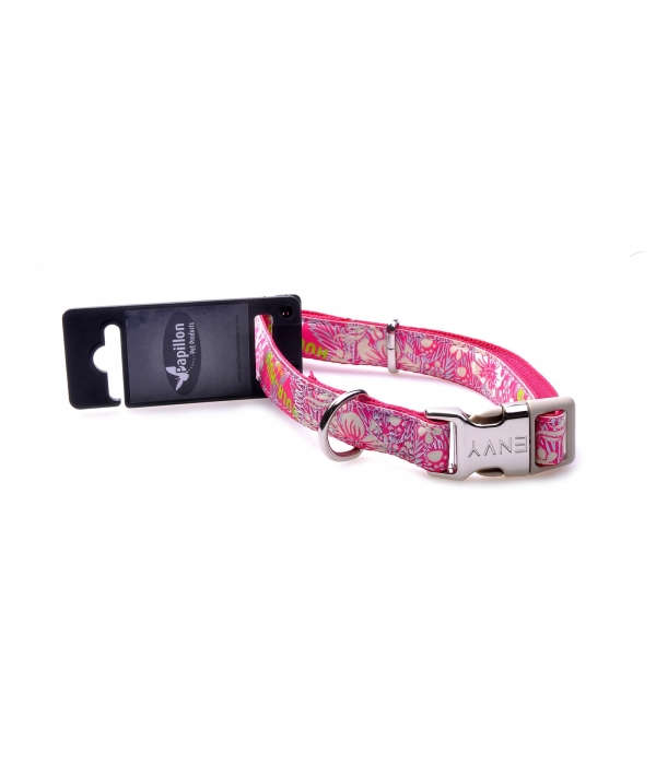 Нейлоновый ошейник с рисунком 10мм – 20 – 33см, розовый (Adjustable nylon collar, 10 mm x 20 – 33 cm, Hula Hula, colour pink) 170255