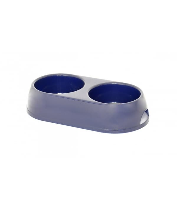 Двойная миска для собак пластиковая 12+12 см (Dog bowl dubble 12+12 cm) 548