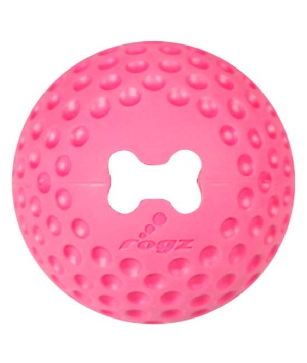 Мяч из литой резины с отверстием для лакомств GUMZ малый, розовый (GUMZ BALL SMALL) GU01K