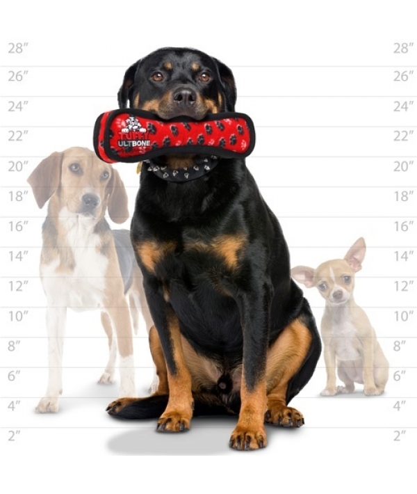 Супер прочная игрушка для собак Кость, красный, прочность 9/10 (Ultimate Bone Red Paw) T – U – B – RP