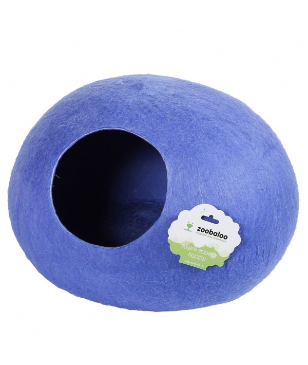 Домик "Уютное гнездышко" (шерсть, форма круг, синий) L: 40x40x20см (964)