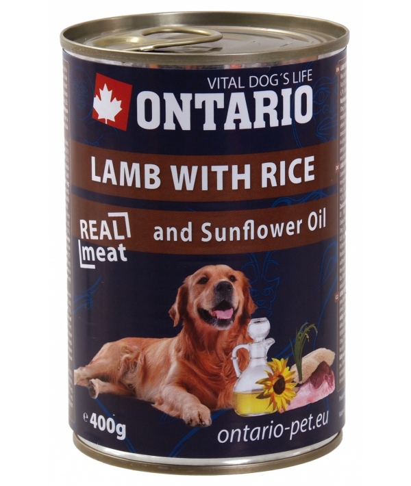Консервы для собак: ягненок и рис (ONTARIO konz.Lamb,Rice,Sunflower Oil 800g) 214 – 2164