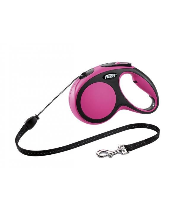 Рулетка – трос для собак до 20кг, 5м, розовая (New Comfort M Cord 5 m, pink)