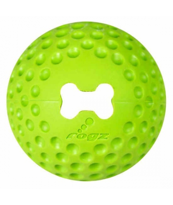Мяч из литой резины с отверстием для лакомств GUMZ малый, лайм (GUMZ BALL SMALL) GU01L