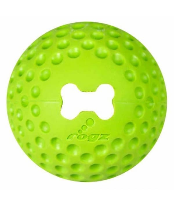 Мяч из литой резины с отверстием для лакомств GUMZ большой, лайм (GUMZ BALL LARGE) GU04L