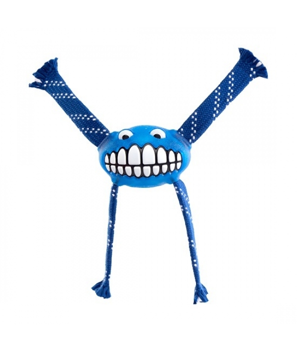 Игрушка с принтом зубы и пищалкой FLOSSY GRINZ большая, синий (FLOSSY GRINZ ORALCARE TOY LG) FGR05B