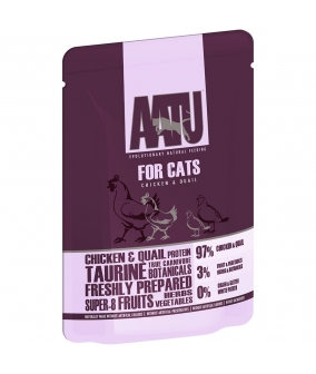 Паучи для кошек Курица и Перепел (AATU FOR CATS CHICKEN & QUAIL) WACCQ85