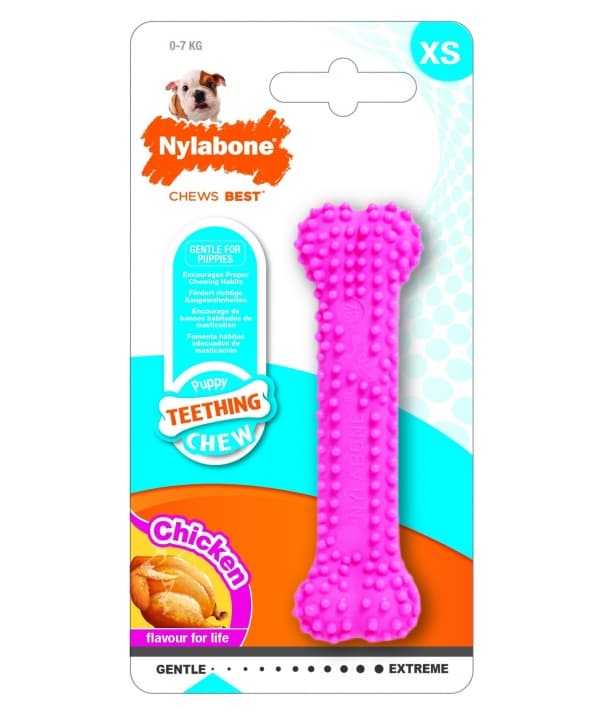 Косточка для зубов для щенков розовая, аромат курицы, XS (Puppy Teething Dental Chew – Pink) 983238EU