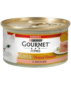 Консервы для кошек нежная начинка Gourmet Gold Лосось (Melting Heart ) 12348472