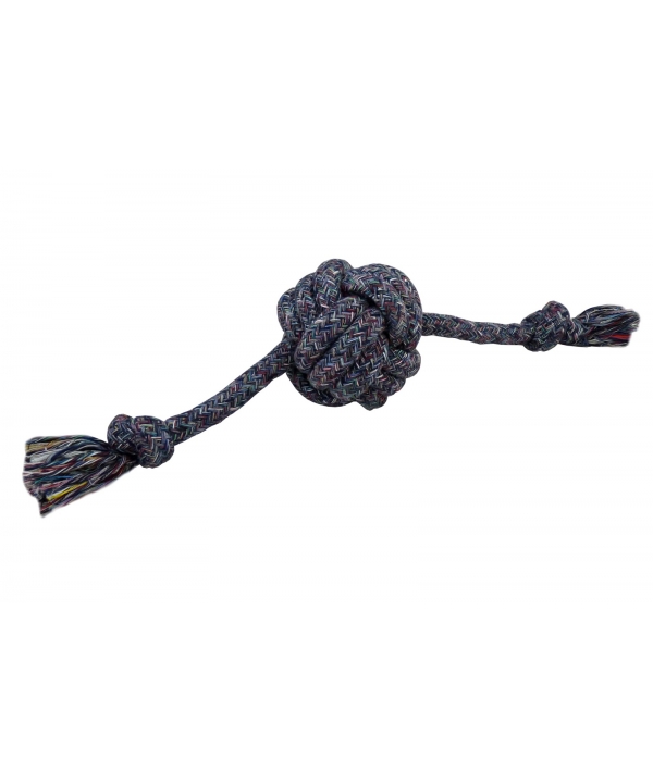 Шар из каната XL с двумя узлами разноцветный 50 см (Rope toy ball XL with 2 knots in different colours) 140881