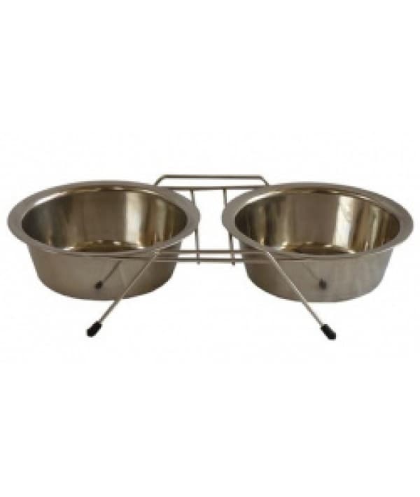 Две миски на подставке, 21см, 2 х 1,75л (Double dinner wire frame including bowls) 175418