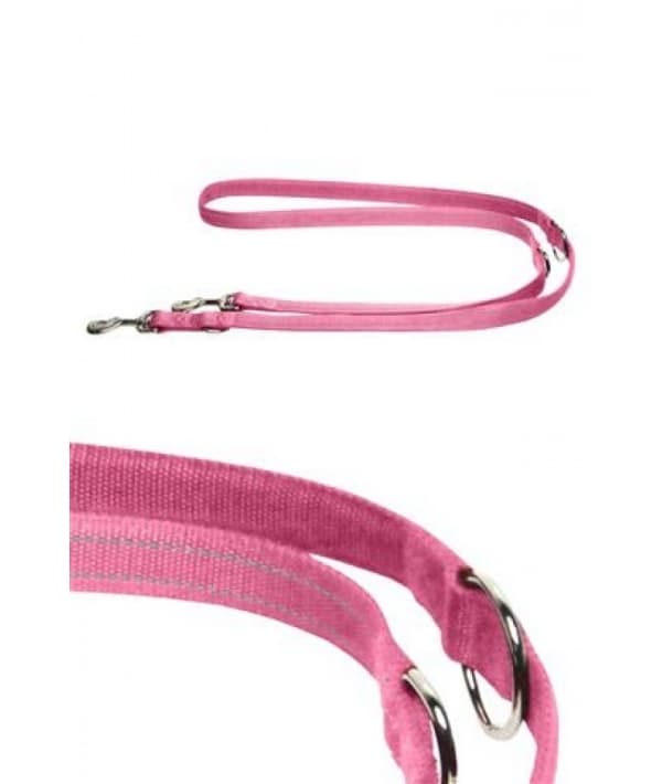 Светоотражающий тренировочный поводок 20мм – 200см, розовый (Reflective nylon training lead, 20 mm x 200 cm, colour pink) 170532