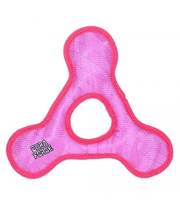 Супер прочная игрушка для собак Треугольник с круглым отверстием, розовый, прочность 9/10 (Triangle Ring Tiger Pink/Pink) DF – TR – T – PP