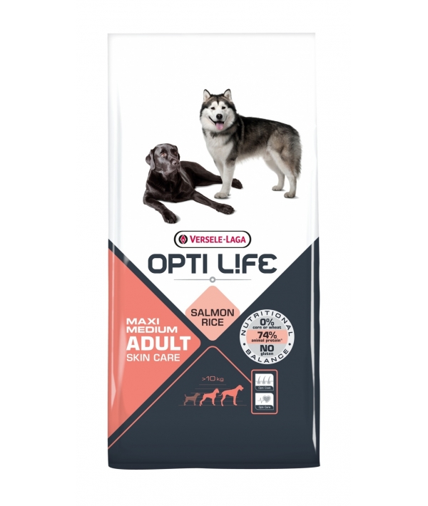 Для собак с чувствительной кожей, с лососем и рисом (Opti Life Adult Skin Care Medium & Maxi) 431068