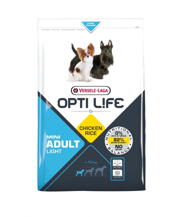 Для собак малых пород с курицей и рисом, контроль веса (Opti Life Adult Light Mini) 431137