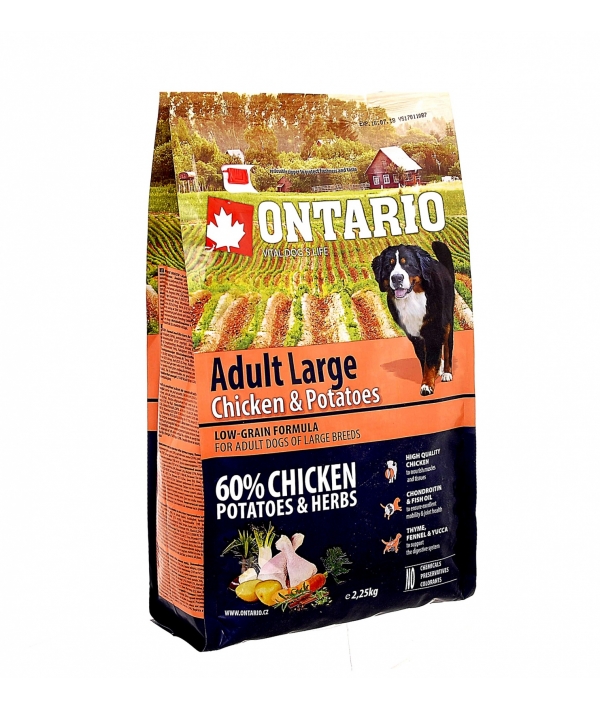 Для собак крупных пород с курицей и картофелем (Ontario Large Chicken & Potatoes 2,25kg) 214 – 10735 //