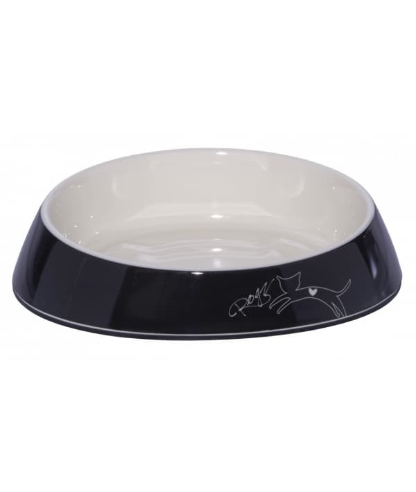 Миска для комфортного кормления "Fishcake" 200 мл, "Черный попрыгунчик" (MELAMINE CAT BOWL) CBOWL31C