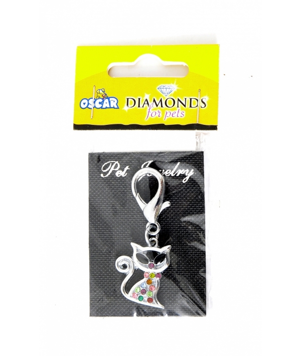 Украшение на ошейник "Кот", 5*2*0,5 см (Jewelry diamond cat) 52569