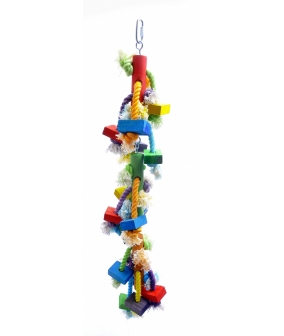 Игрушка – дразнилка для длиннохвостых попугаев "Каскад" 13*13*60 см (Coco toy xxl for parrot/parrakeet) 14212..