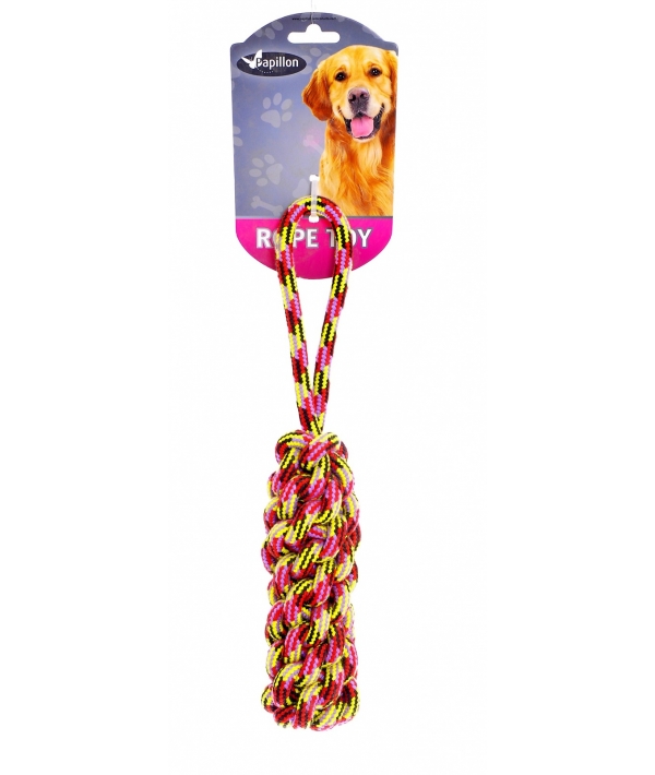 Игрушка для собак "Плетеный цветной букир", 33 см/ Woven rope tug 33cm 215 – 225 g, mixed colors (3/72) 140801