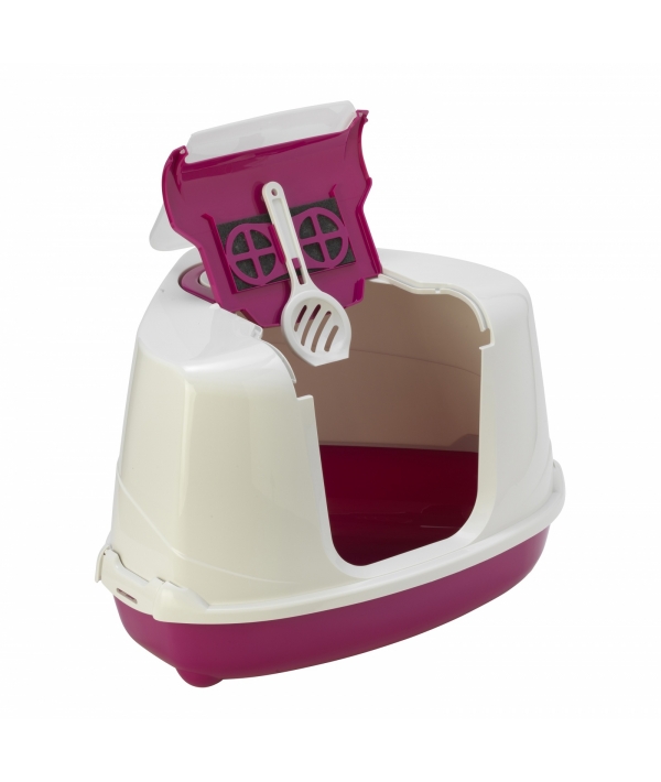Туалет – домик угловой Flip с угольным фильтром, 55х45х38см, ярко – розовый (Flip corner) MOD – C250 – 328.