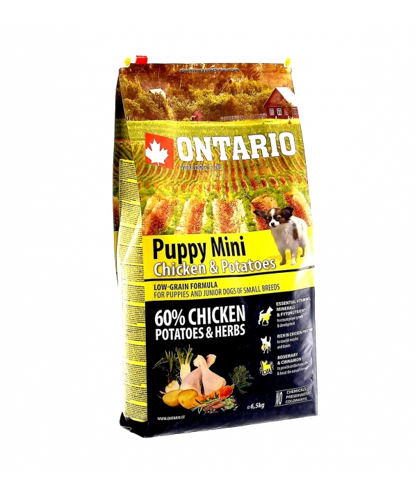 Для щенков малых пород с курицей и картофелем (Ontario Puppy Mini Chicken & Potatoes 0,75kg) 214 – 10033
