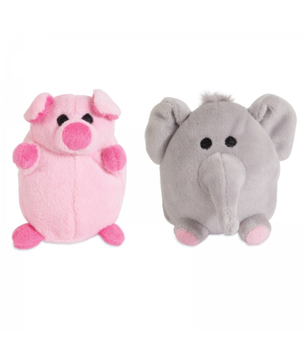 Плюшевые игрушки для собак "Поросёнок и слоненок" (MINI 2 PACK ELEPHANT AND PIG TOY) 32023