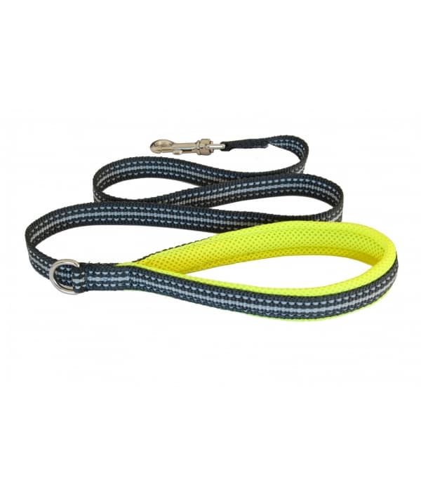 Мягкий светоотражающий поводок неоновый желтый 15mm x 1,2m (LEASH YELLOW FLUO SZ 1/3) C300YF030