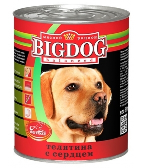 Консервы для собак "BIG DOG" Телятина с сердцем (0256)