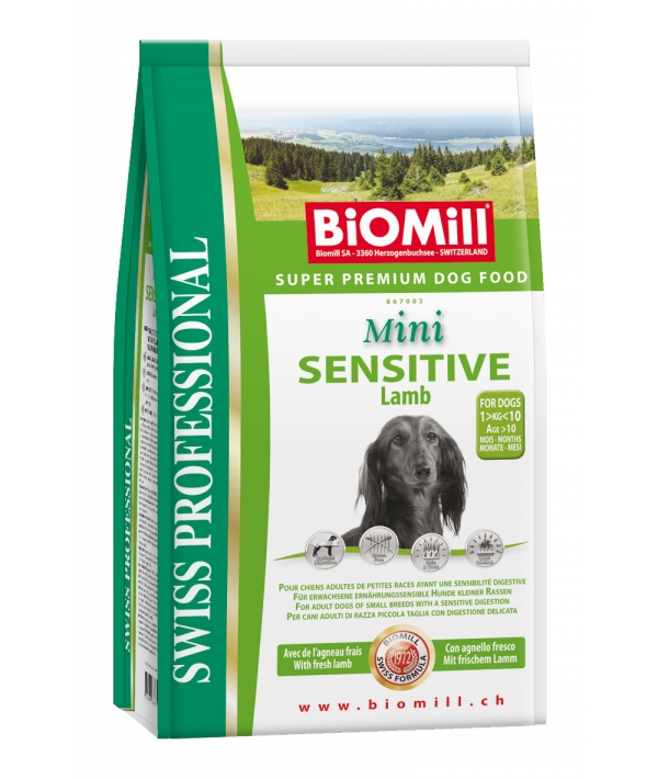 SWISS Для взрослых собак малых пород с ягненком и рисом (Mini sensitive Lamb and Rice)(867003)