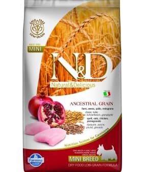 N&D LG Сухой корм для собак мелких пород с курицей и гранатом 4012