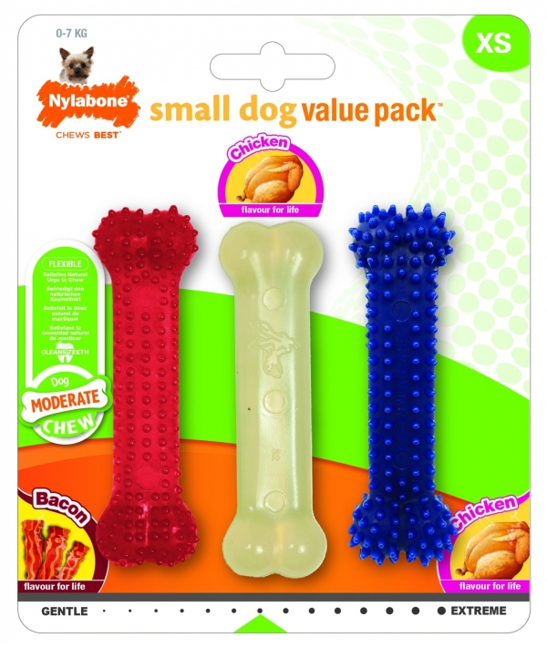 Набор из 3 косточек для маленьких собак (бекон/курица/курица), XS (Small Dog Value Pack (Blue Dental Chew Chicken/ Red Bacon PU/ Moderate Chew Chicken)) 983913EU