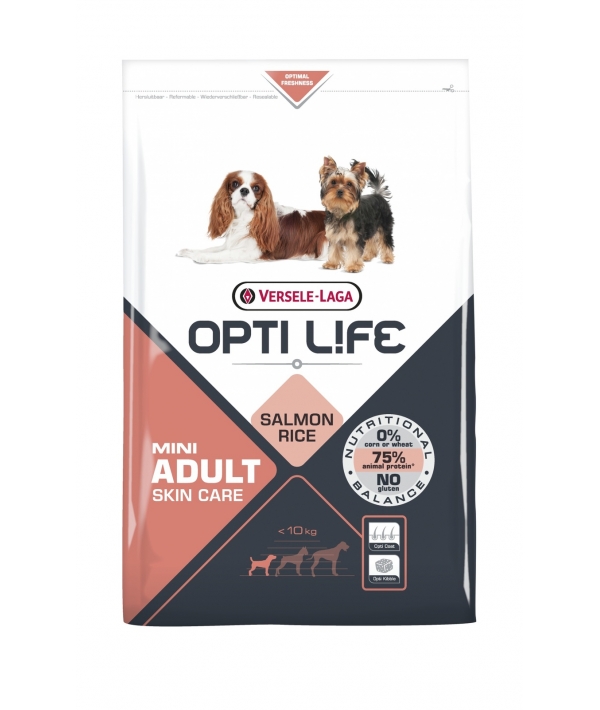Для собак малых пород с чувствительной кожей, с лососем и рисом (Opti Life Adult Skin Care Mini) 431148