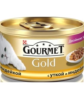 Кусочки в соусе с уткой и индейкой Gourmet Gold Duo д/кошек – 12032394/12318136