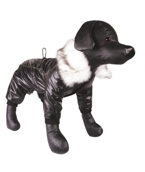 Комбинезон черный гламурный с флисовой подкладкой для собак, 20см (5615140)