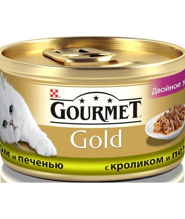 Кусочки в соусе с кроликом и печенью Gourmet Gold Duo д/кошек – 12032395/12318137