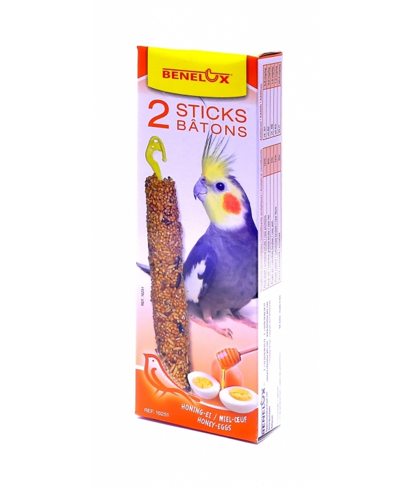 Лакомые палочки с яйцом и медом для длиннохвостых попугаев (Seedsticks parakeet Honey/Eggs x 2 pcs) 16251