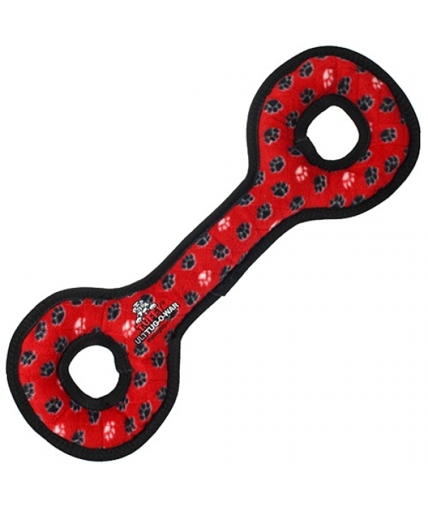 Супер прочная игрушка для собак Буксир для перетягивания с кольцами, красный, прочность 9/10 (Ultimate Tug – O – War Red Paw) T – U – T – RP..
