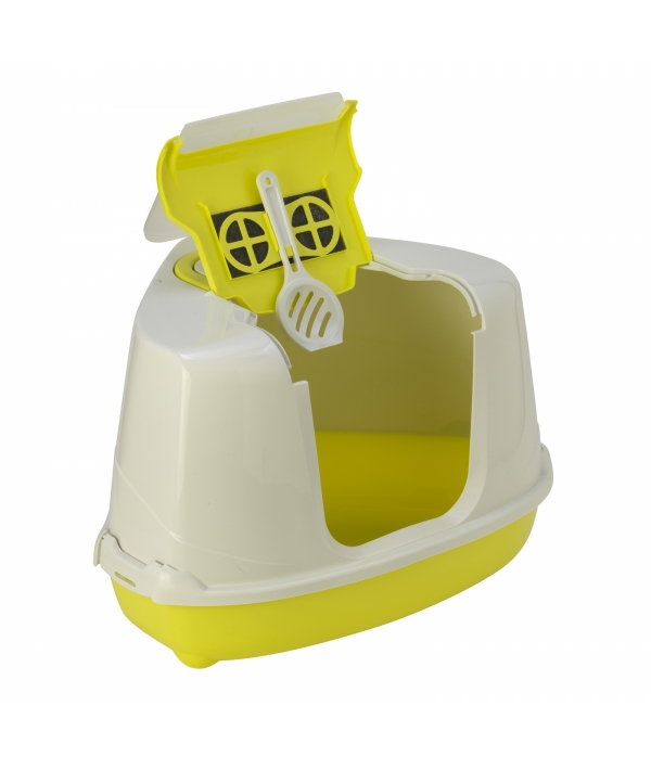 Туалет – домик угловой Flip с угольным фильтром, 55х45х38см, лимонно – желтый (Flip corner) MOD – C250 – 329 – P9.