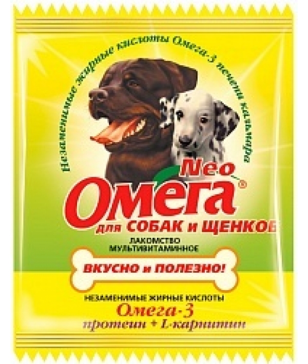 Омега Neo витамины для собак и щенков с протеином и L – карнитином,15 таб.(саше)