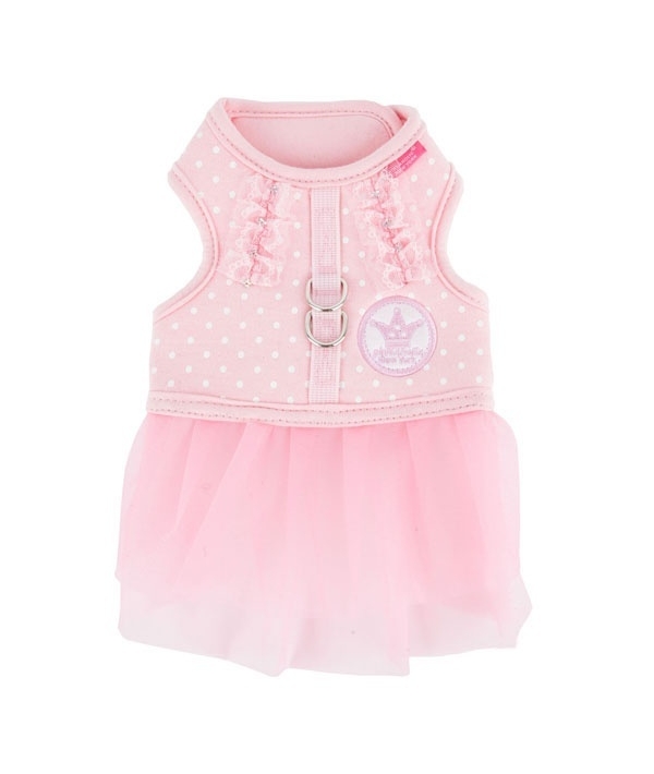 Платье – шлейка в горошек с рюшами "Принцесса", розовый, размер M (PRINESSE FLIRT HARNESS/PINK/M) NAQA – AH7207 – PK – M