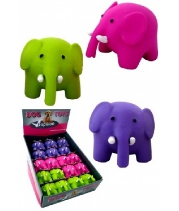 Латексная игрушка для собак "Цветные слоники", 8,5 см, цвета в ассортименте (Latex elephants in display in assorted colours) 140086