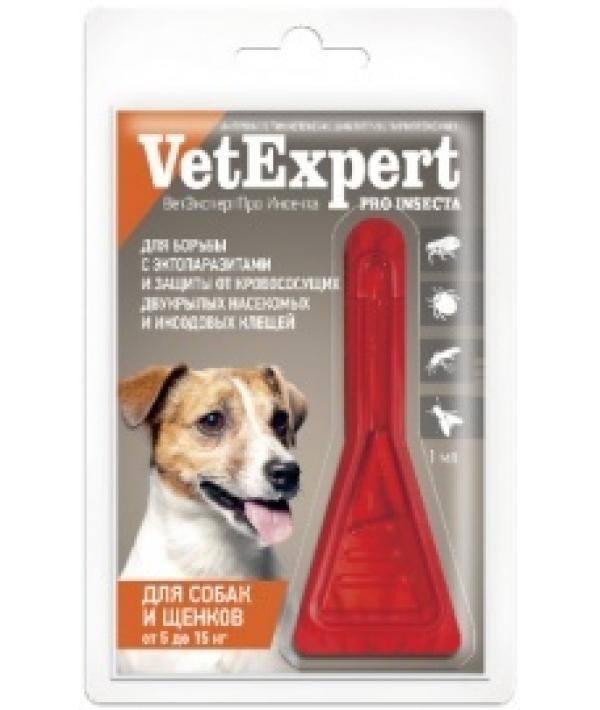 Ветэксперт Про капли на холку для собак и щенков от 5 до 15 кг