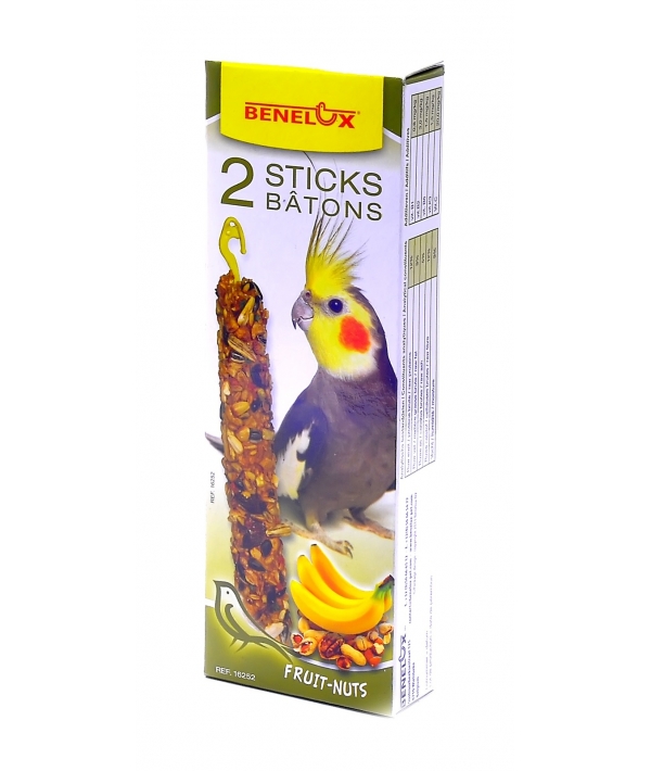 Лакомые палочки с орехами и бананом для длиннохвостых попугаев (Seedsticks parakeet Nuts/Banana x 2 pcs) 16252