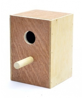 Деревянное гнездо – домик для волнистых попугайчиков 12,5 * 12 * 17 см H (Wooden nest for budgies 12.5x12x17 cm) 14565
