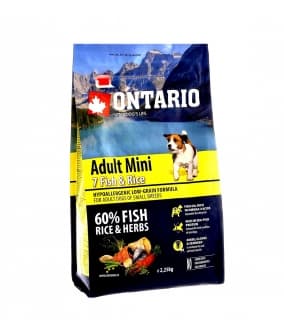 Для собак малых пород с 7 видами рыбы и рисом (Ontario Adult Mini 7 Fish & Rice 0,75kg) 214 – 10573